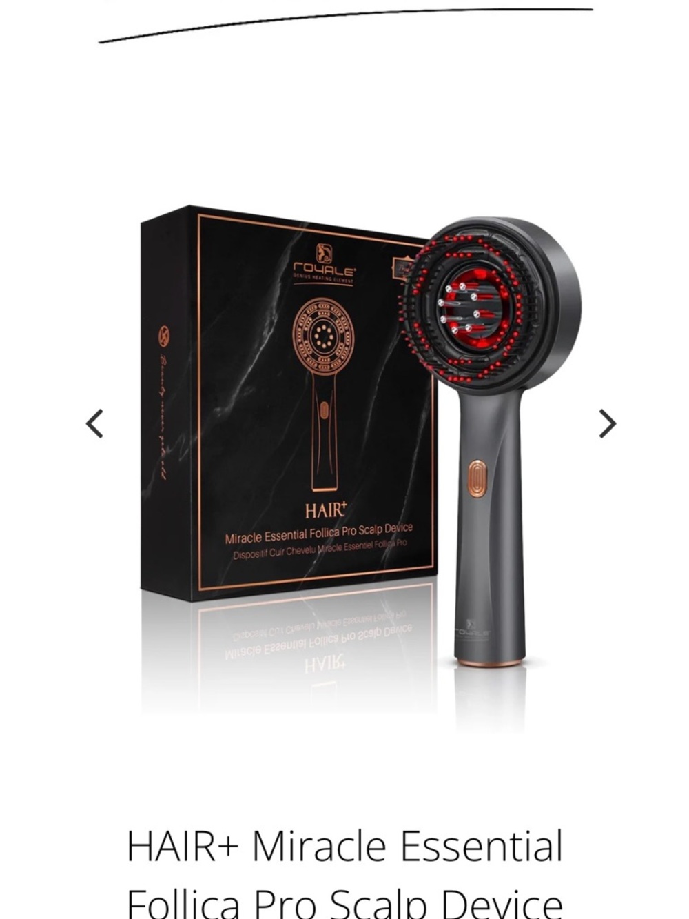 Miracle Essential Follica Pro Scalp Device — Black with Red Accents